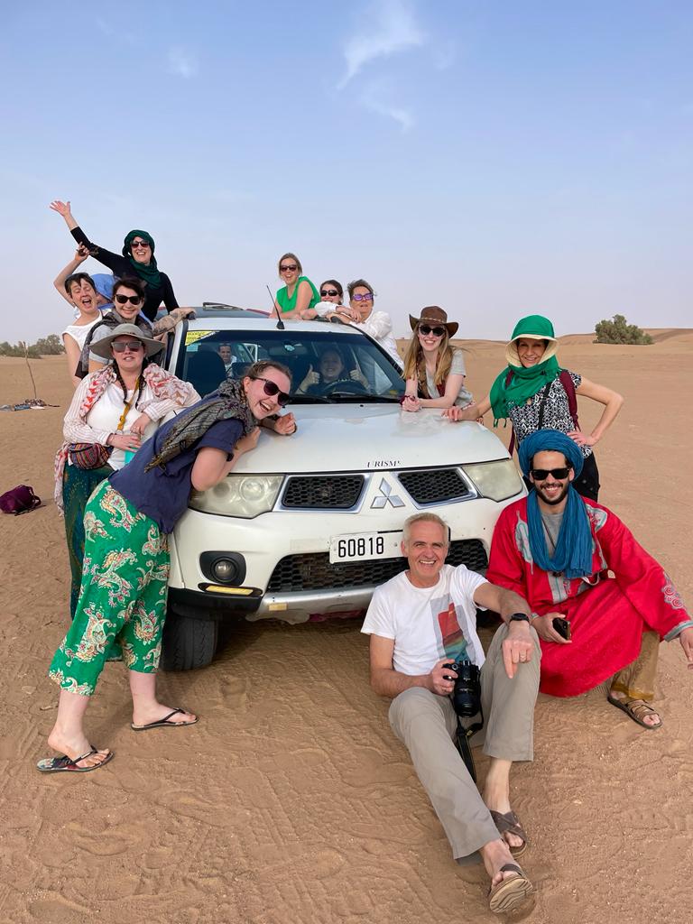 Mustapha guiding travelers in the High Atlas